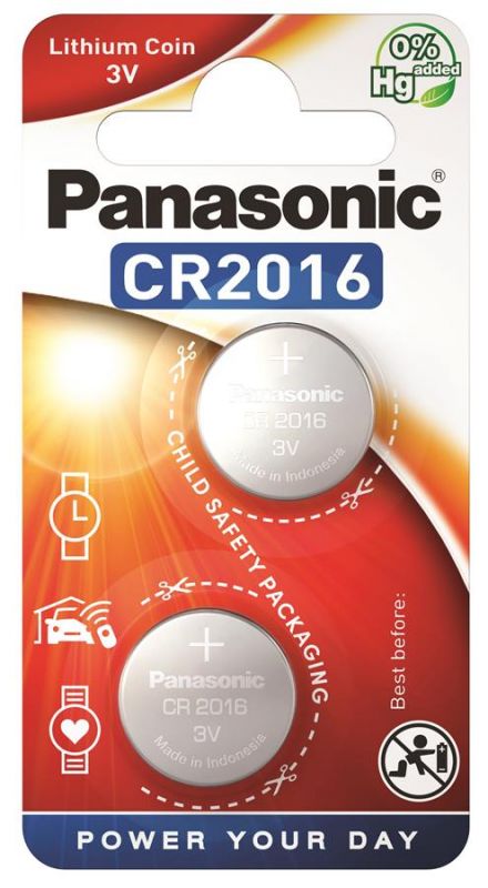 Батарейка Panasonic літієва CR2016 блістер, 2 шт.