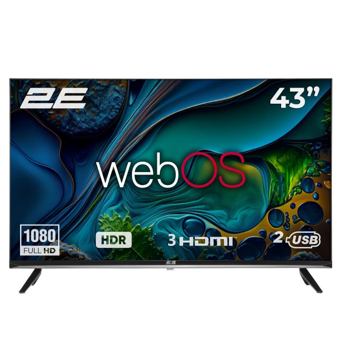 Телевізор 43" 2E LED FHD 60Hz Smart WebOS Black