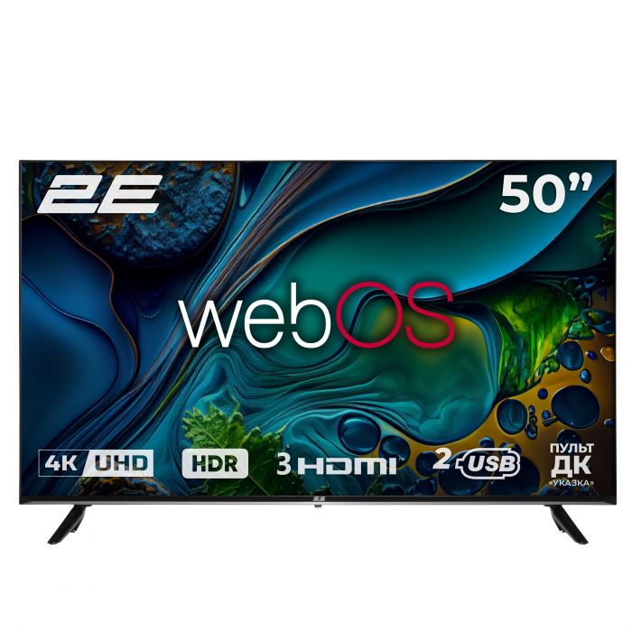 Телевізор 50" 2E LED 4K 60Hz Smart WebOS Black