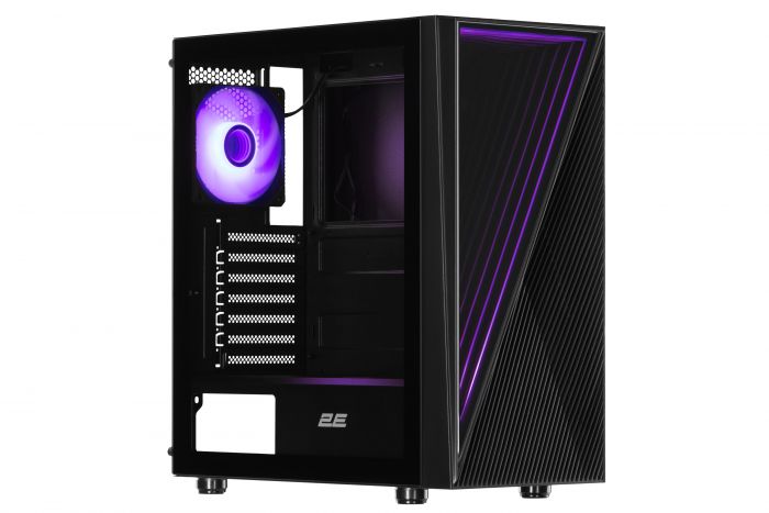 Корпус 2E GAMING INFINITY G205А, без БЖ, 2xUSB 3.0, 1xUSB Type-C, 1x120mm ARGB fan, 2x120mm fans, ARGB strip, TG Side Panel, ATX, Black