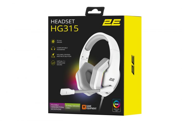 Гарнітура 2E GAMING HG315 RGB USB 7.1 White