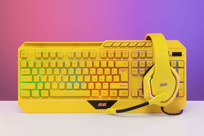 Клавіатура 2E GAMING KG315 RGB USB Yellow Ukr