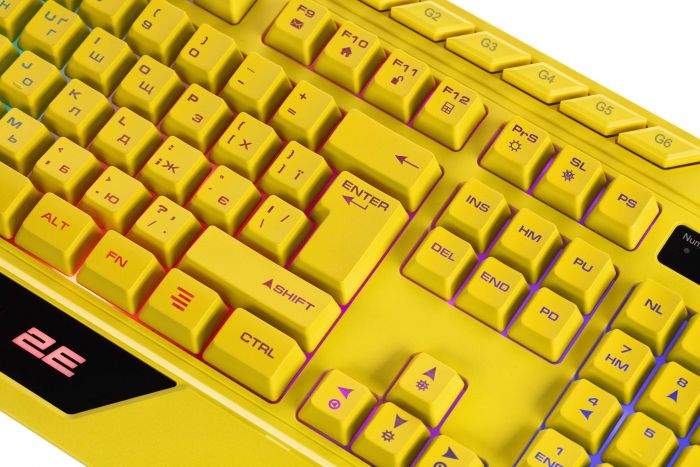 Клавіатура 2E GAMING KG315 RGB USB Yellow Ukr