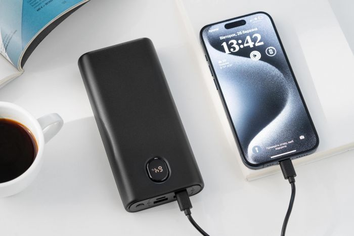 Акумулятор портативний літій-іонний Power bank 2E 20000мА·год, 45Вт, PD, QC, чорний