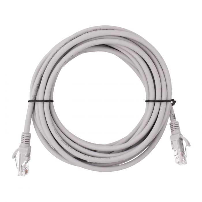 Патч-корд 2E САТ 5e, UTP, 5м, 26AWG, RJ45, 7/0.16, Cu, LSZH, сірий