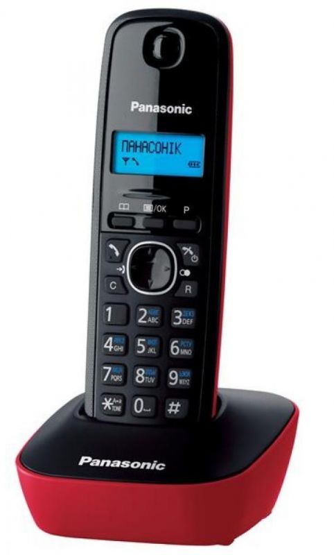 Радіотелефон DECT Panasonic KX-TG1611UAR Black Red
