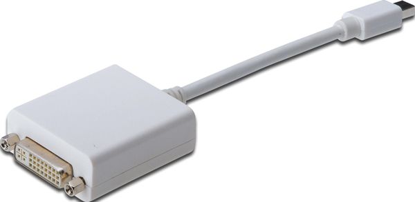 Адаптер ASSMANN MiniDisplayPort to DVI-I (AM/AF) 0.15m, білий