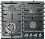 Варильна поверхня газова Kaiser KCG6383TURBO - Шx60см./3 конфорки + WOK/скло/чавунні решітки/чорний