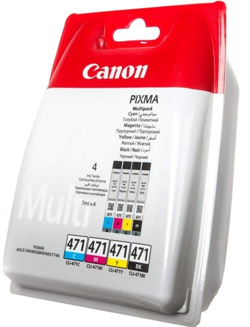 Комплект Canon No.471: Картридж Canon CLI-471 Cyan/Magenta/Yellow/Black Multi Pack