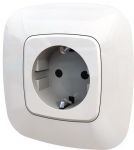 Розетка Schuko 16А 250В автоматичні клеми Білий, Valena ALLURE