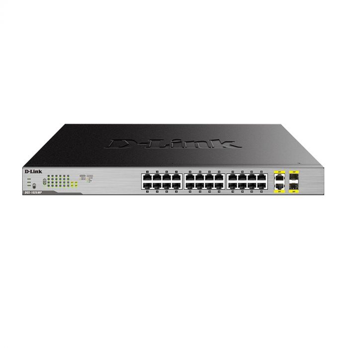 Комутатор D-Link DGS-1026MP 24x1GE c PoE, 2xSFP/GE, 370W