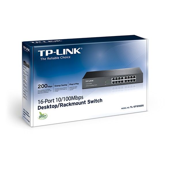 Комутатор TP-LINK TL-SF1016DS 16xFE некерований 13" 1U