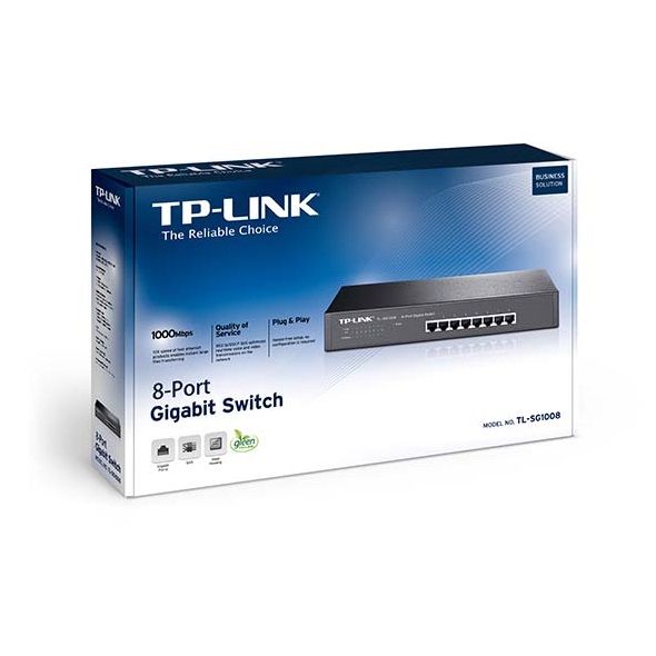 Комутатор TP-LINK TL-SG1008 8xGE некерований 13" 1U