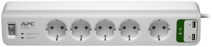 Фільтр мережевий APC Essential SurgeArrest 5 outlets + 2 USB (5V, 2.4A