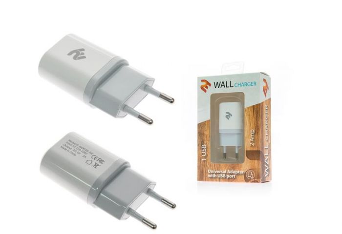 Зарядний пристрій 2E USB Wall Charger (220В, 2A), white