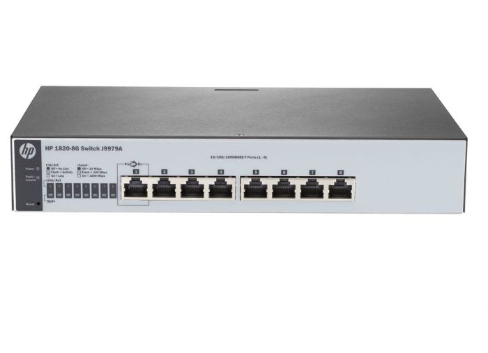 Комутатор HP 1820-8G Smart Switch, 8xGE ports, L2, PoE Input, LT Warranty