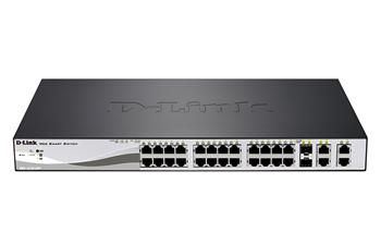 Комутатор D-Link DES-1210-28P 24xFE PoE, 2xGE, 2xGE/SFP, WebSmart