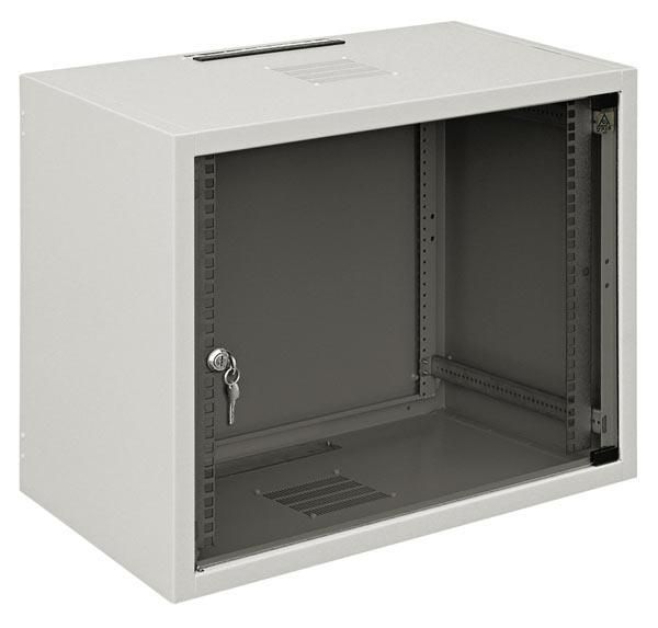 Шафа ZPAS 19" 12U 600x400, сткл.двері, 30kg max, сіра