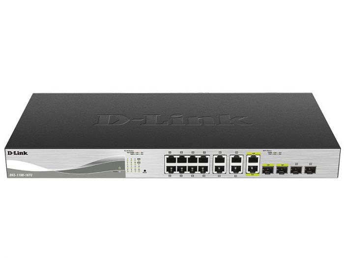 Комутатор D-Link DXS-1100-16TC 12x10GE, 2x10GE/SFP+ EasySmart