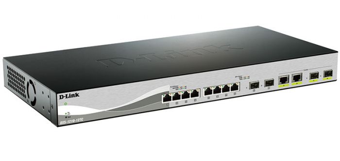 Комутатор D-Link DXS-1210-12TC 8x10GE, 2xSFP+, 2x10GE/SFP+, L3