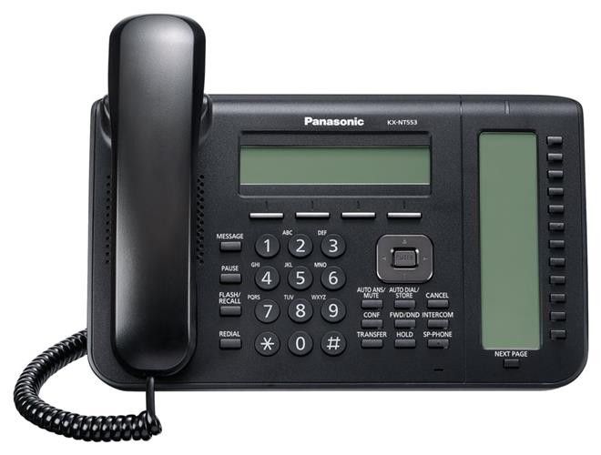 Дротовий IP-телефон Panasonic KX-NT553RU-B Black для АТС Panasonic KX-TDE/NCP/NS