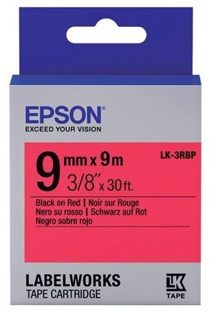 Картридж зі стрічкою Epson LK3RBP принтерів LW-300/400/400VP/700 Pastel Blk/Red 9mm/9m