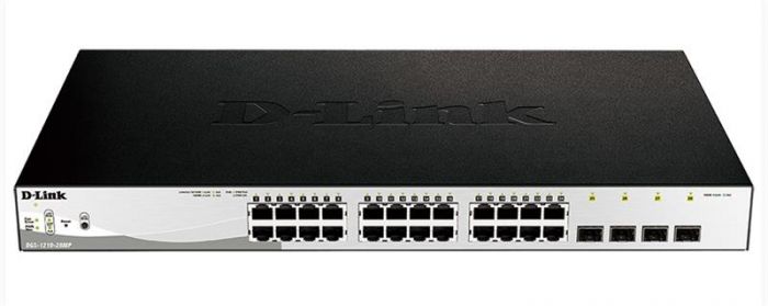 Комутатор D-Link DGS-1210-28MP 24xGE PoE, 4xSFP, 370W, WebSmart