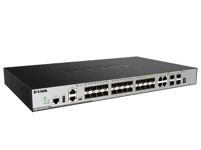 Комутатор D-Link DGS-3630-28SC 20xSFP, 4xSFP/GE, 4xSFP+, L3