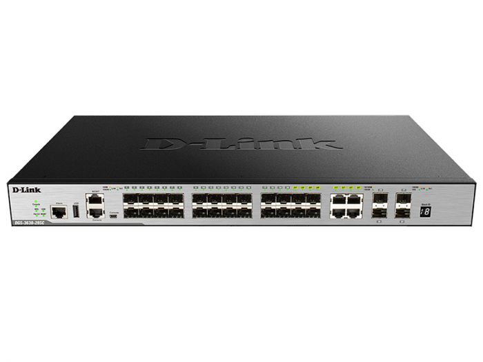 Комутатор D-Link DGS-3630-28SC 20xSFP, 4xSFP/GE, 4xSFP+, L3