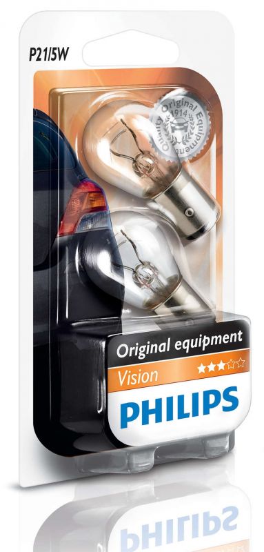 Лампа розжарювання Philips P21/5W Vision, 2шт/блістер