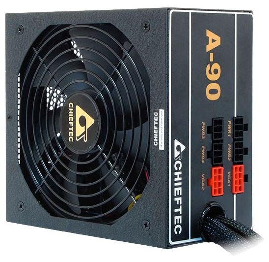 Блок живлення CHIEFTEC A-90 (750W), ATX v2.3, 200-240V, >90%, 140мм, 1xMB 24pin(20+4), 1xCPU 8pin(4+4), 3xMolex, 8xSATA, 4xPCIe 8pin(6+2), CE, CB, TUV, RoHS, Modular, Retail