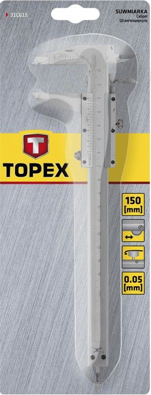 Штангенциркуль TOPEX, 150 мм, точність виміру 0.05 мм/м