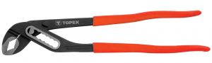 Кліщі трубні TOPEX, переставні, діапазон 0-45 мм, тримач прогумований, 300 мм