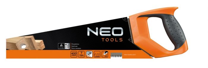 Ножівка по дереву Neo Tools, 400 мм, 7TPI, PTFE