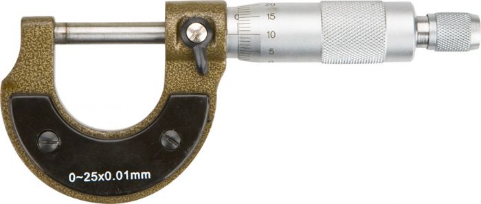 Мікрометр TOPEX, діапазон 0-25 мм, точність вимірів 0.01 мм, довжина робочої частини 135 мм