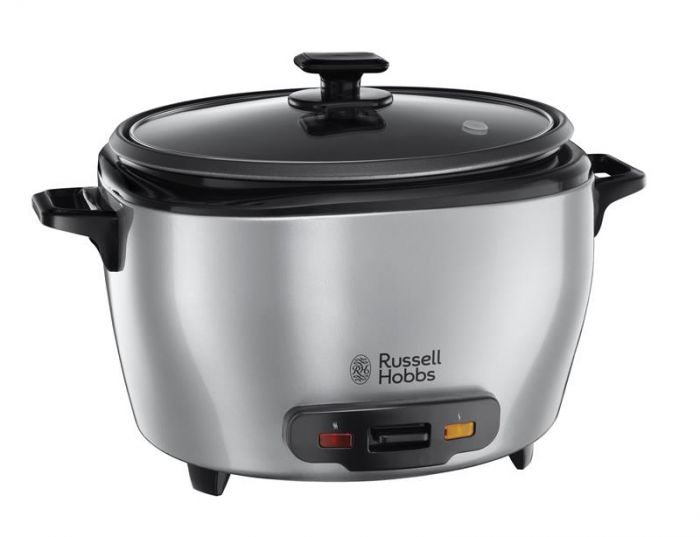 Рисоварка Russell Hobbs MaxiCook, 1000Вт, чаша-5л, кнопкове керування, нерж. сталь, чорний-метал