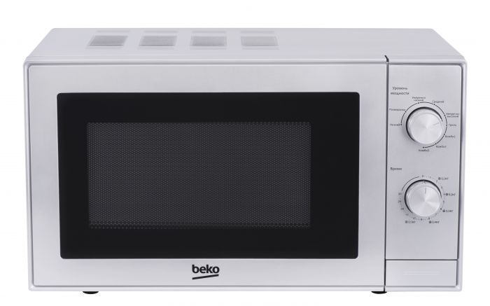 Мікрохвильова піч з грилем Beko MGC20100S - 20л./700Вт + 800Вт гриль/механіка/срібло