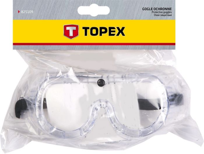 Окуляри захисні TOPEX, вентиляційні отвори, прозорі