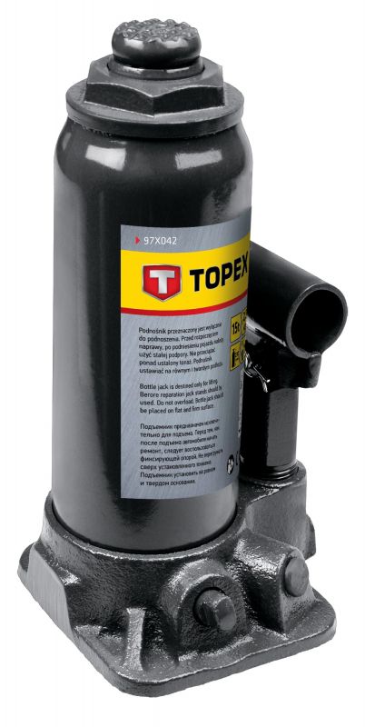 Домкрат TOPEX, гідравлічний пляшковий, до 15 т, 230-460 мм, 8.5 кг