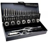 Плашки та мітчики TOPEX, набір 32 од., M3-M12, вольфрамова сталь, кейс