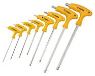 Ключі шестигранні TOPEX, набір 8 од., 2-10 мм, Т-подібна ручка, кулястий наконечник, довгі