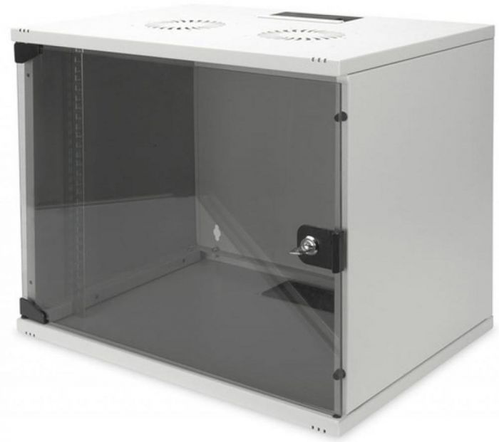 Шафа DIGITUS SOHO, 19" 9U 540x400, скл.двері, 60kg max, сіра