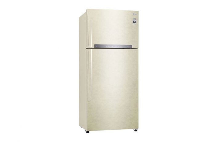 Холодильник з верхн. мороз. камерою LG GN-H702HEHZ, 180х73х78см, 2 дв., Холод.відд. - 378л, Мороз. відд. - 129л, A++, NF, Лінійн., Зона свіжості, Зовнішн. диспл., Бежевий
