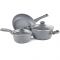 Набір посуду з 5 предметів Lamart LT1095 з мраморним покриттям Stone