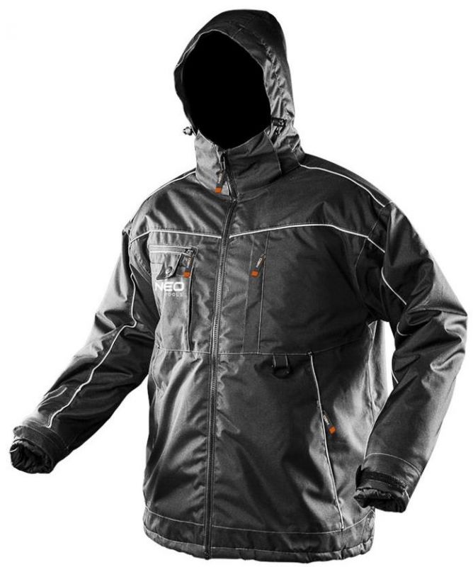 Куртка робоча Neo Oxford, розмір XXL / 58, водостійка, светоотраж.елем , утеплена, отстег. капюшон