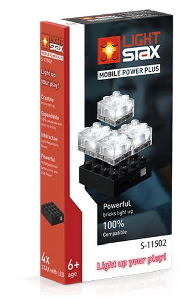 База 4х4 LIGHT STAX Набор Power Plus з 4-ма цеглинками 2х2  Transparent LS-S11502