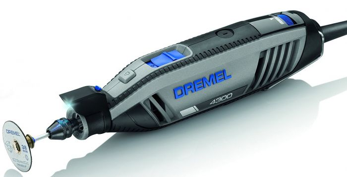 Шліфувально-гравірувальна машина Dremel 4300-3/45, 175Вт, 5000-35000об/хв, 45 насадок, 24см, 0.66кг, LED 360°