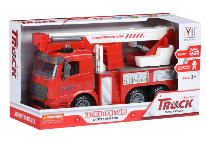 Машинка енерційна Same Toy Truck Пожежна машина з підйомним краном зі світлом і звуком 98-617AUt