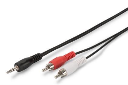 Кабель ASSMANN аудіо (jack 3.5мм-M/RCA-Mx2) Stereo Cable 5м