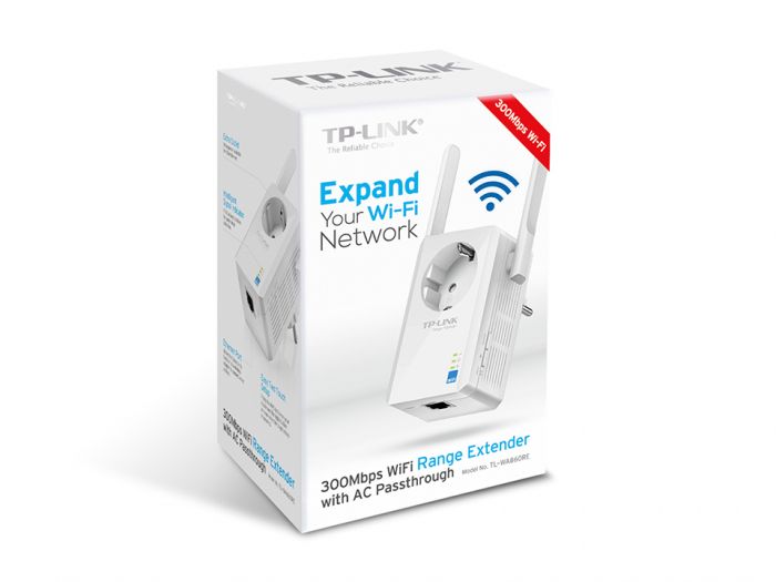 Повторювач Wi-Fi сигналу TP-LINK TL-WA860RE N300 1хFE LAN ext. ant x2 розетка